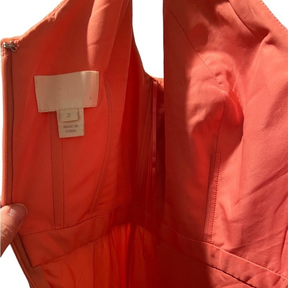 JCrew Silk Sheer Chiffon Heidi Gown- Pastel Coral Formal Bridesmaid Dress-size 2 - Picture 6 of 15